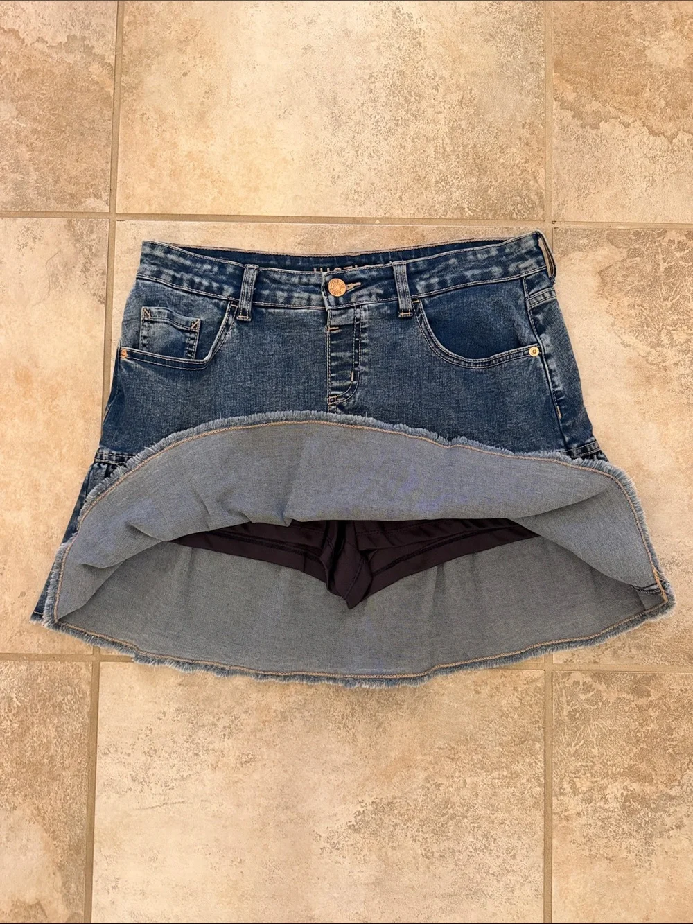Justice Blue Denim Ruffle Hem Skort Size 18 Plus